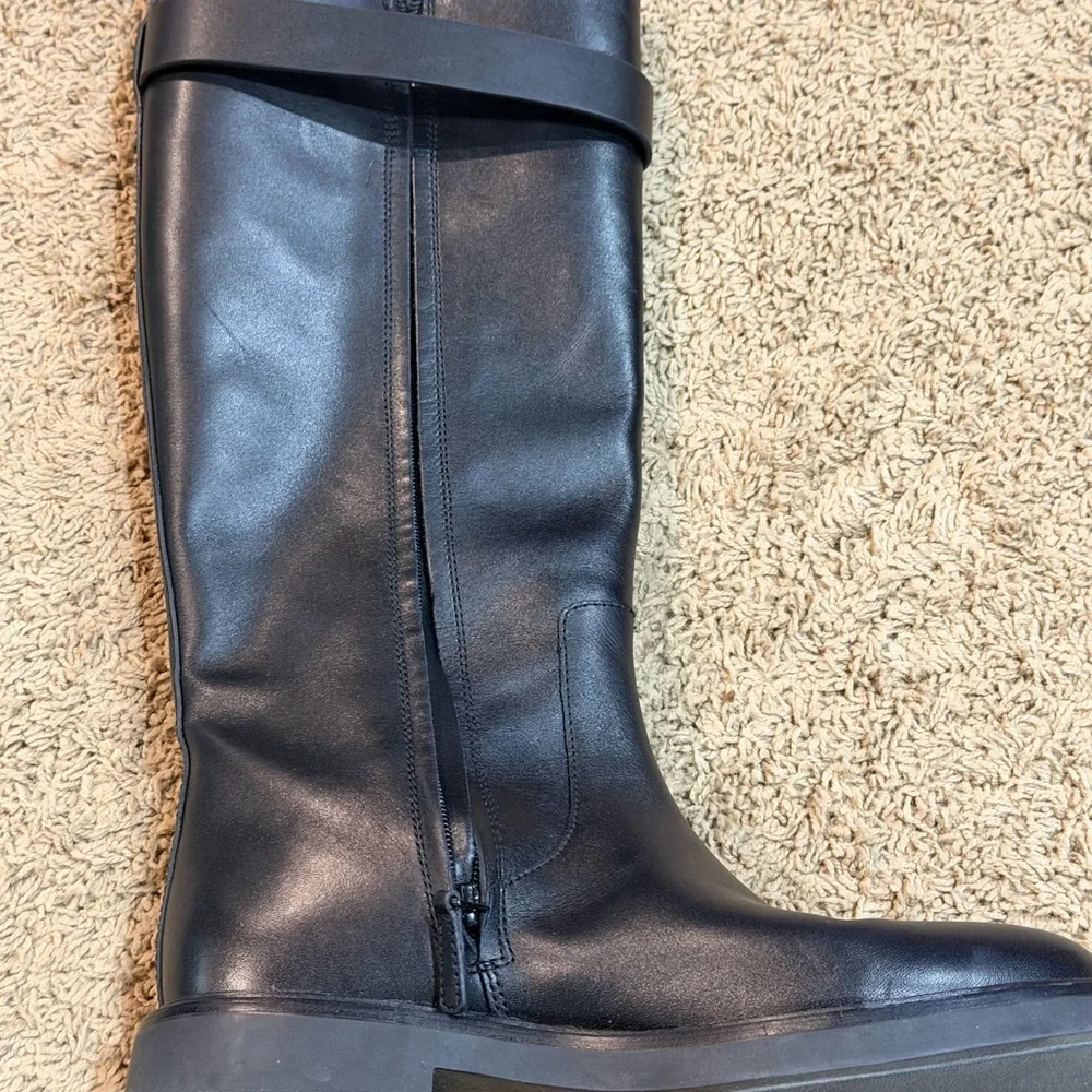 Tory Burch Black Leather Over-the-Knee Riding Boots
